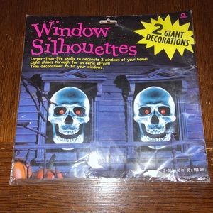 Halloween skull window decorations NWT